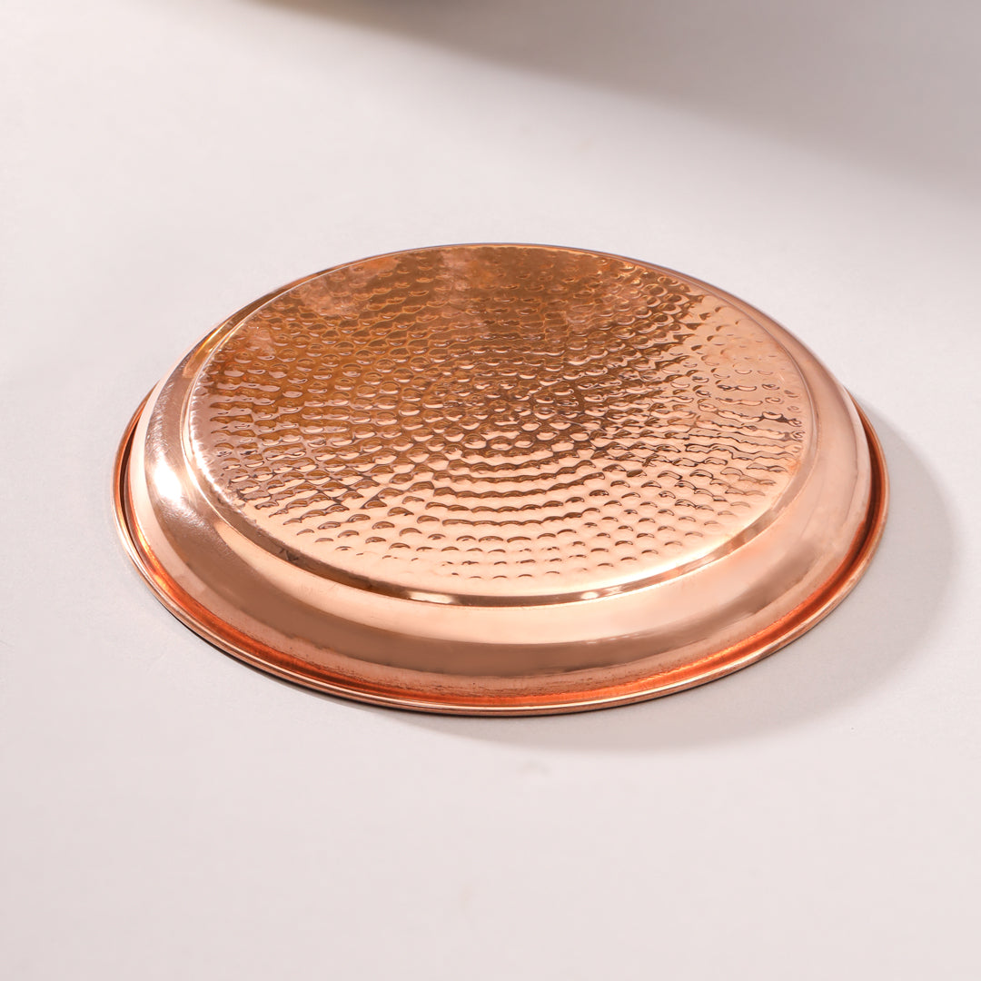 Copper Hammered Thali (10.5 Inch)