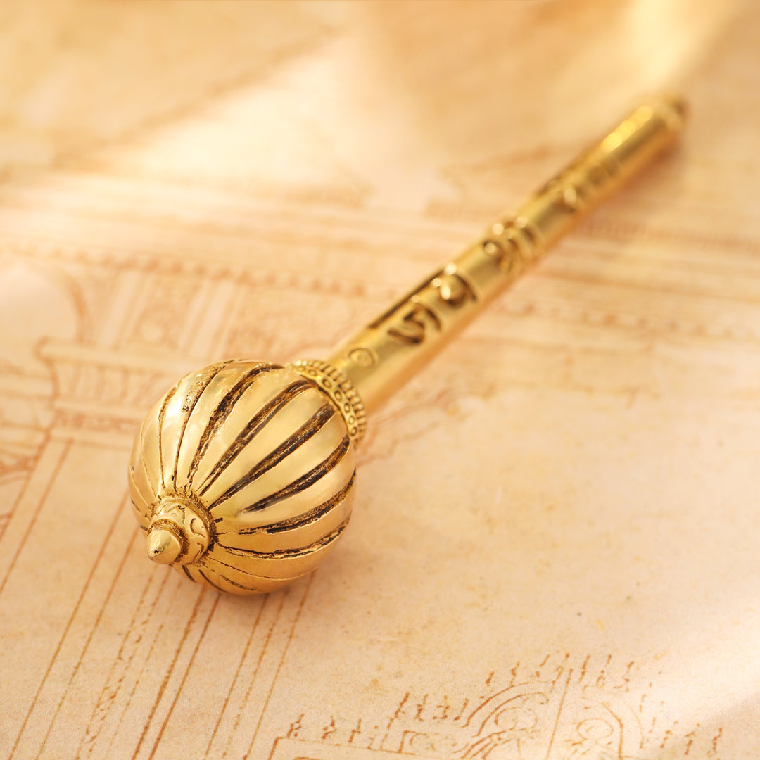 Brass Handcrafted Hanuman Mace/Gada – Strength & Devotion (3 Sizes)