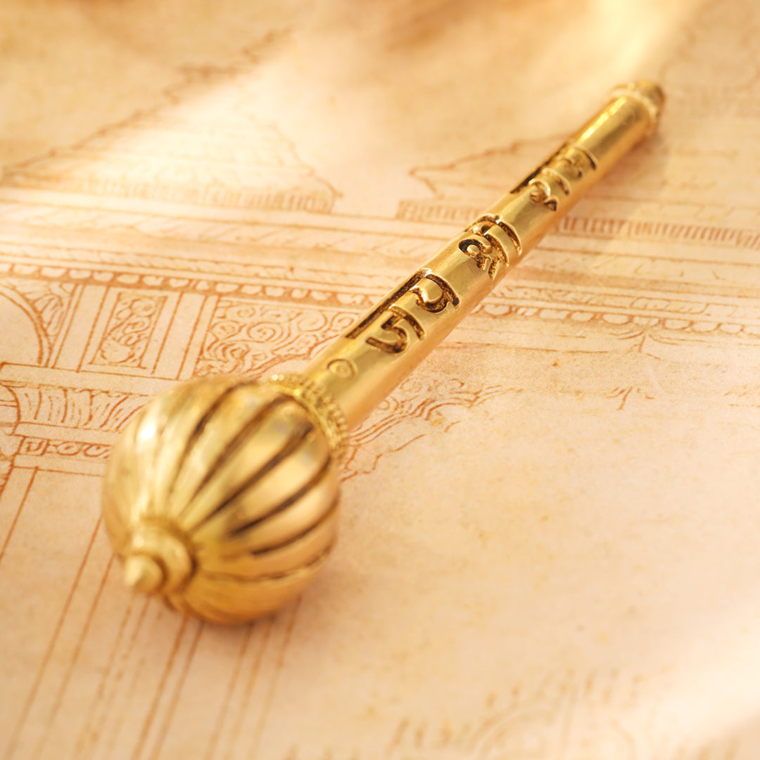 Brass Handcrafted Hanuman Mace/Gada – Strength & Devotion (3 Sizes)