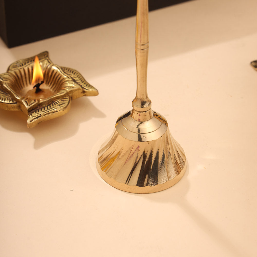 Brass Diya & Handbell Pooja Gift Hamper