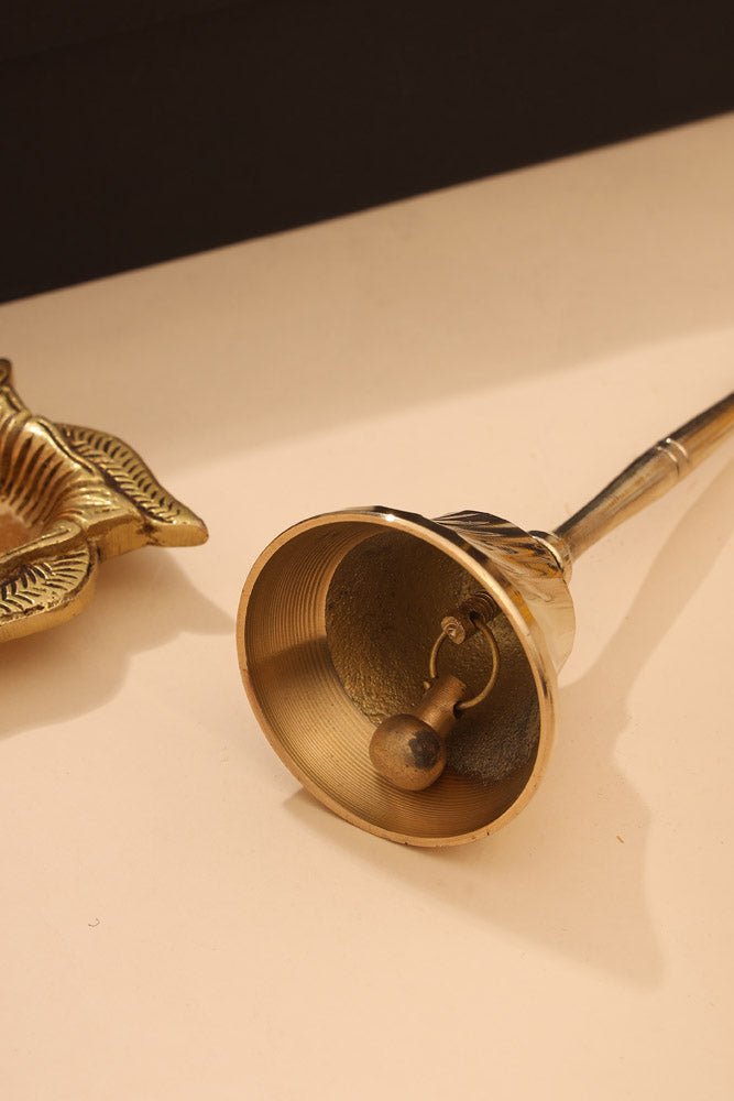 Brass Diya & Handbell Pooja Gift Hamper