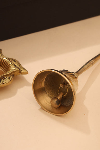 Brass Diya & Handbell Pooja Gift Hamper