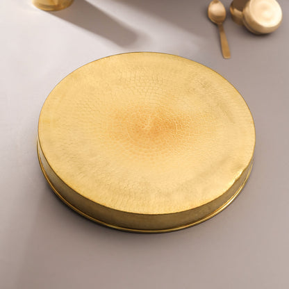 Brass Hammered Thali/Tray (14 Inch)