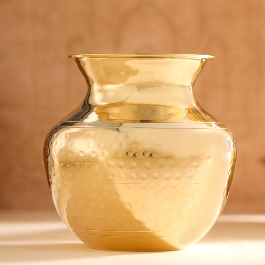 Brass Hammered Pooja Kalash