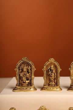 Brass Dashavatara /Vishnu Avatars Statue Set (3 Inch)