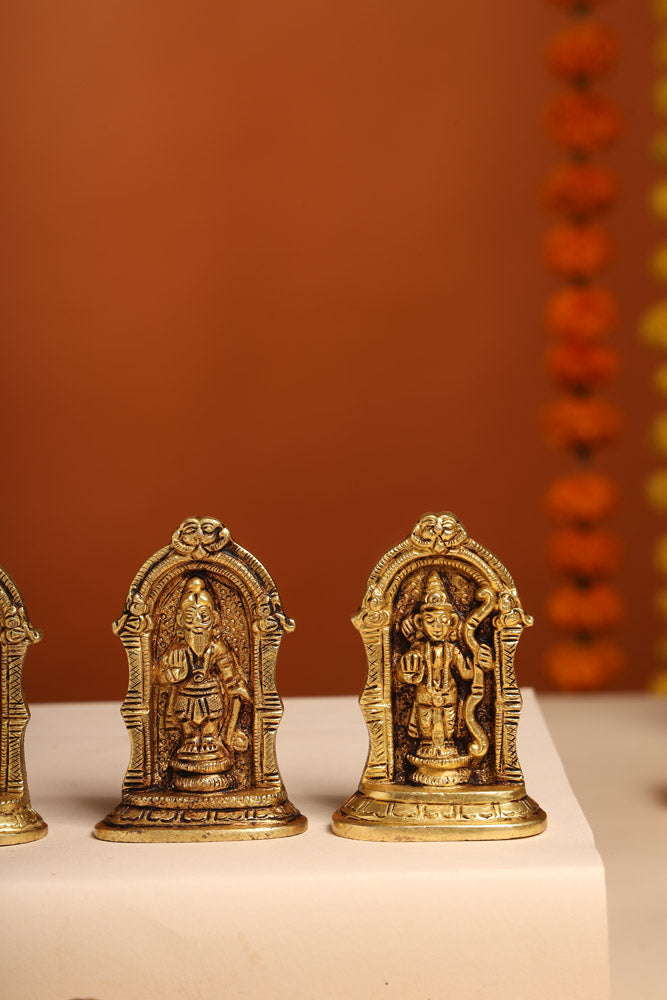 Brass Dashavatara /Vishnu Avatars Statue Set (3 Inch)