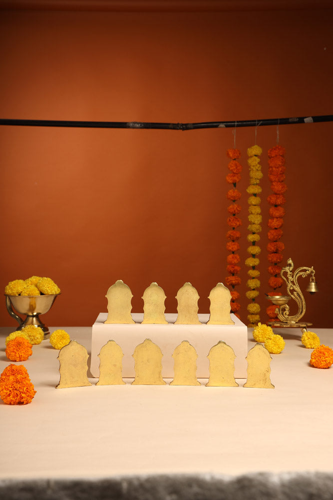 Brass Dashavatara /Vishnu Avatars Statue Set (3 Inch)