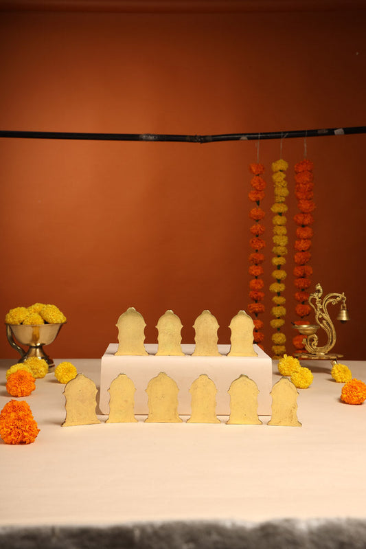 Brass Dashavatara /Vishnu Avatars Statue Set (3 Inch)