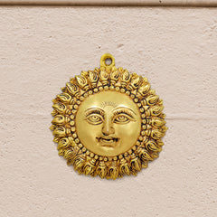 Brass Sun Face Wall Hanging (6.5 Inch)