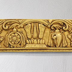 Divine Brass Wall Hanging – Shankh Chakra Namah with Hanuman & Garuda (9 Inch)