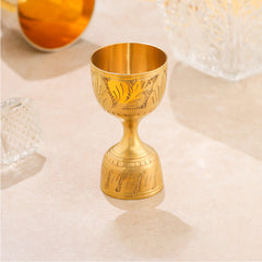 Brass Handcrafted Jigger 30/60ml with Velvet Gift Box (4 Inch)