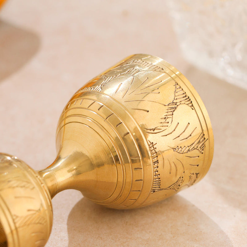 Brass Handcrafted Jigger 30/60ml with Velvet Gift Box (4 Inch)