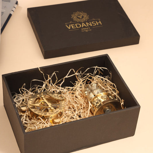 Brass Sundial Compass & Ashok Stambh Corporate Gift Hamper