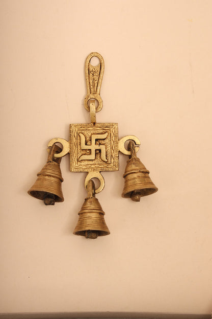 Brass Durga face & Swastik bell Festive Gift Hamper