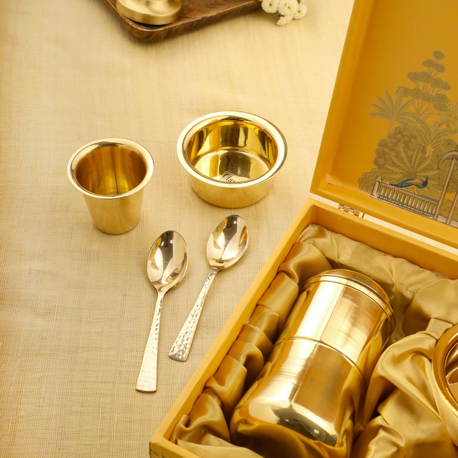 Brass Coffee Maker And Davara Set Corporate/Gift Hamper