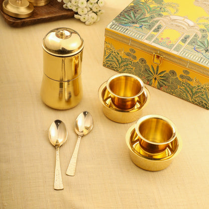Brass Coffee Maker And Davara Set Corporate/Gift Hamper