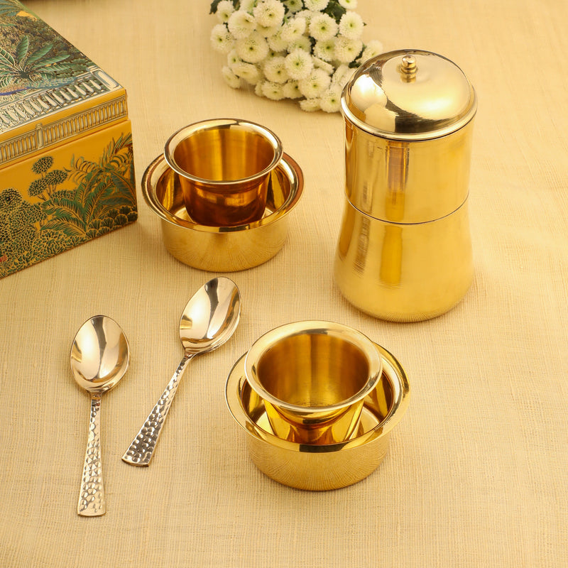 Brass Coffee Maker And Davara Set Corporate/Gift Hamper
