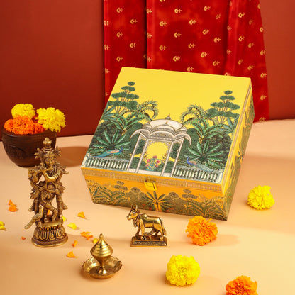 Brass Krishna With Cow Festive/Gift Hamper
