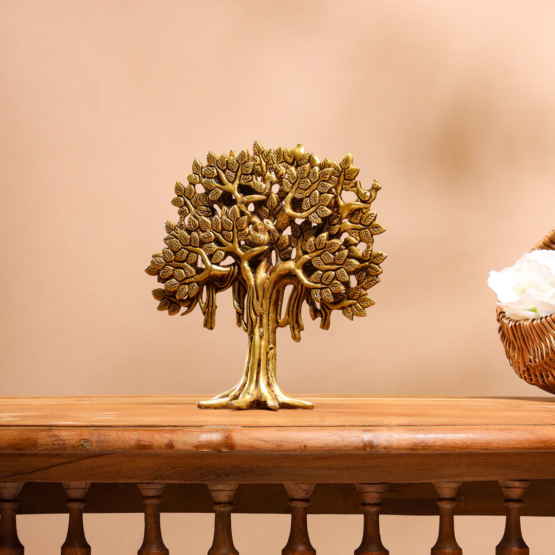 Brass Kalpvriksha Table Decor (7.5 Inch)