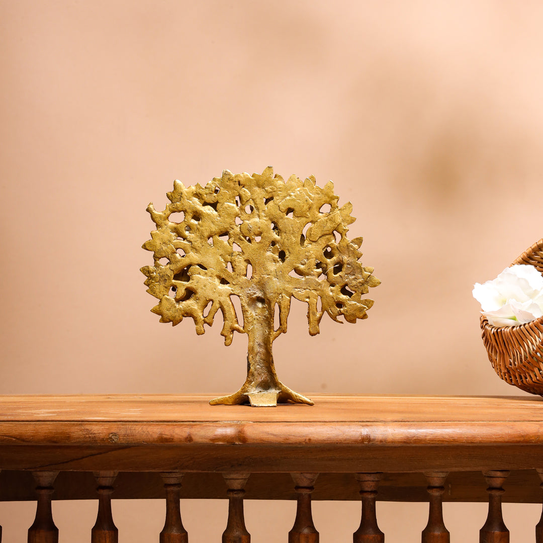 Brass Kalpvriksha Table Decor (7.5 Inch)