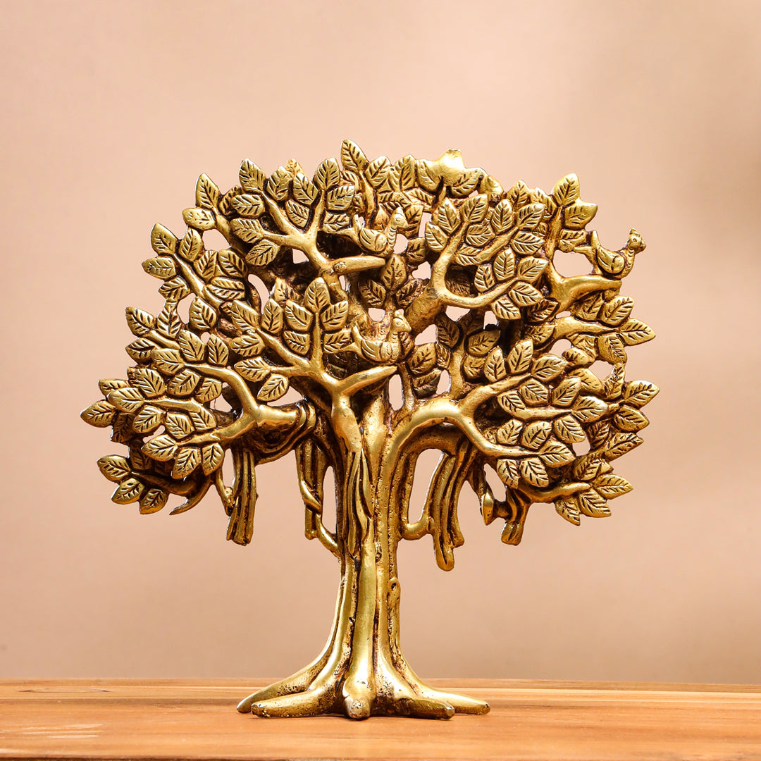 Brass Kalpvriksha Table Decor (7.5 Inch)