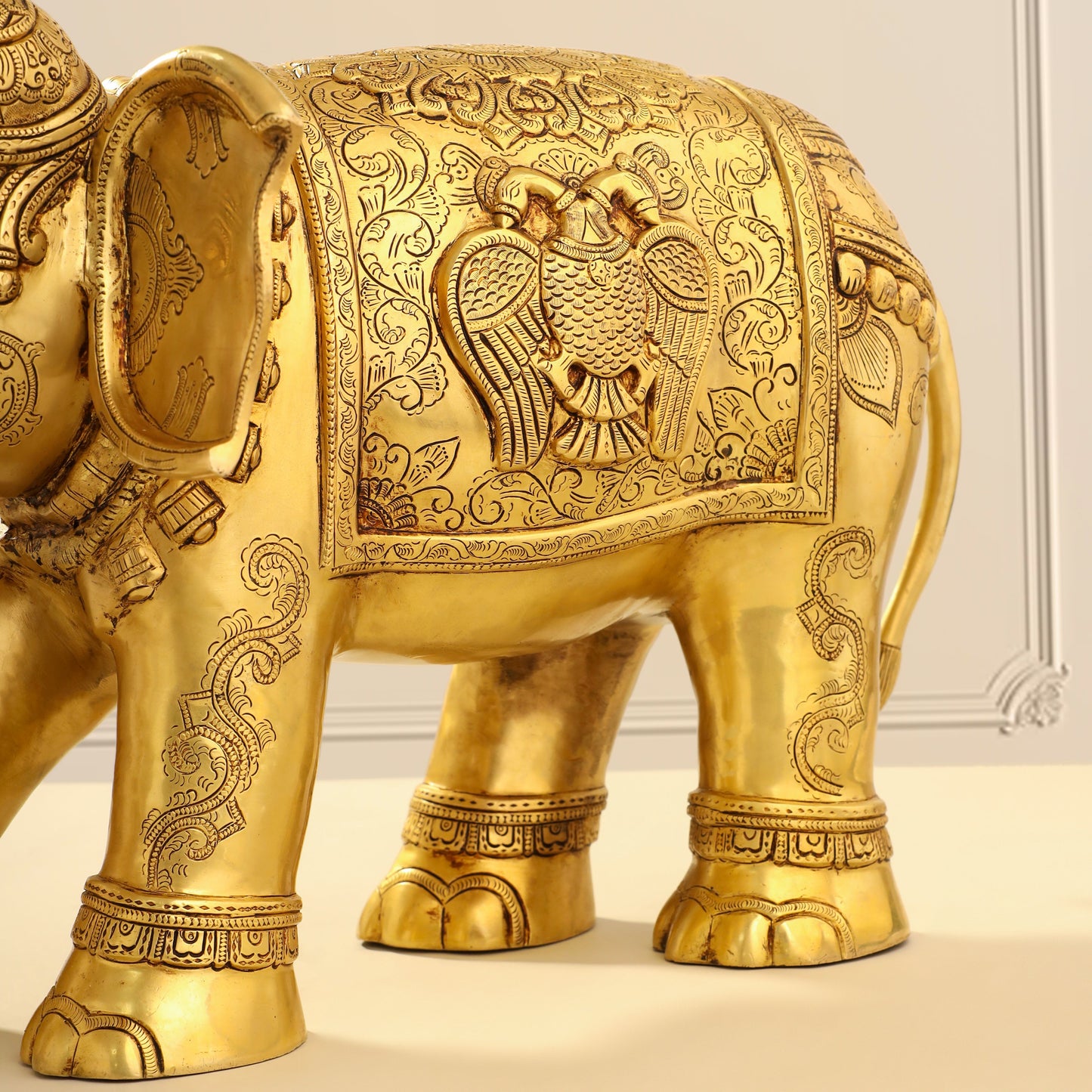 Brass Elephant Royal Statue (15 Inch)