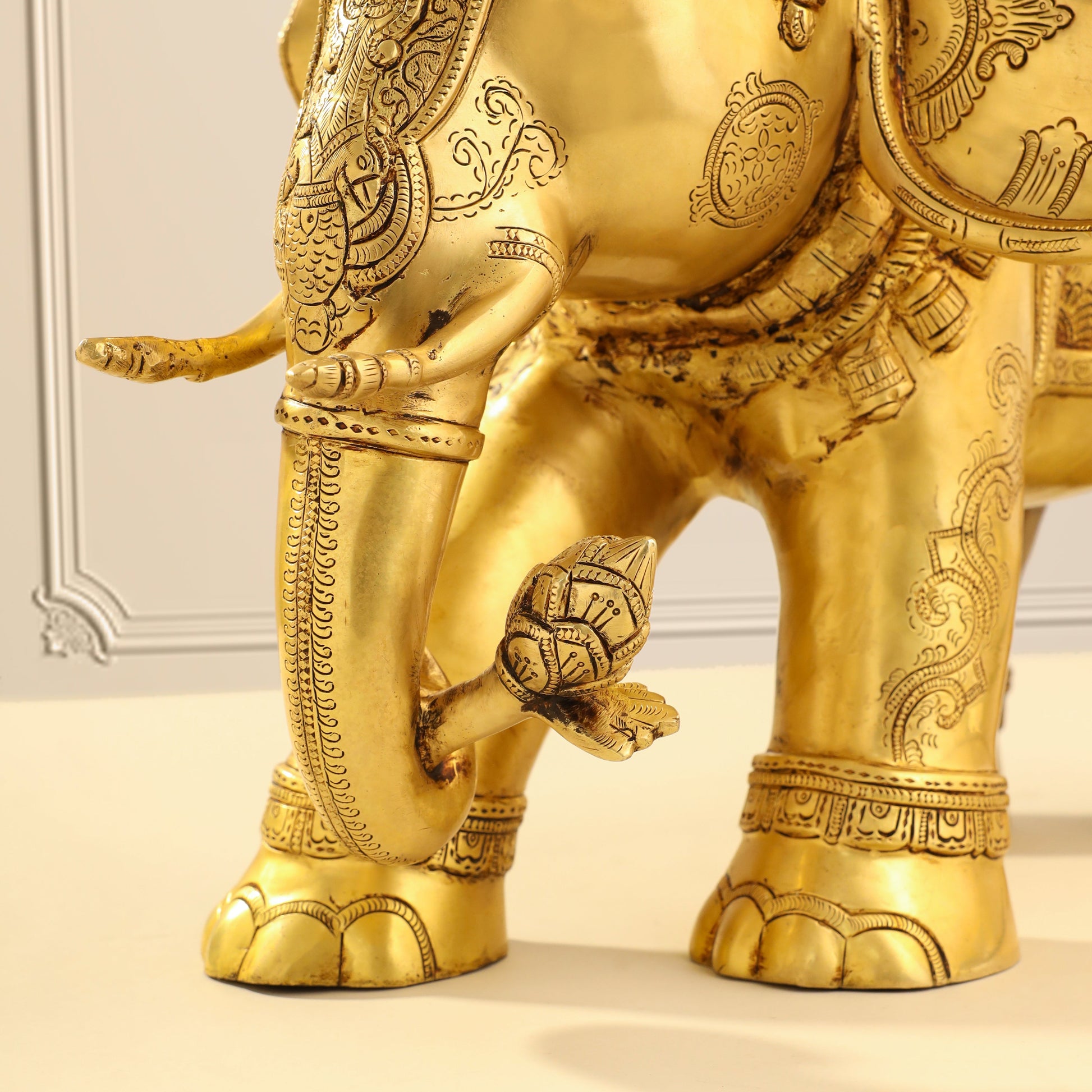 Brass Elephant Royal Statue (15 Inch)
