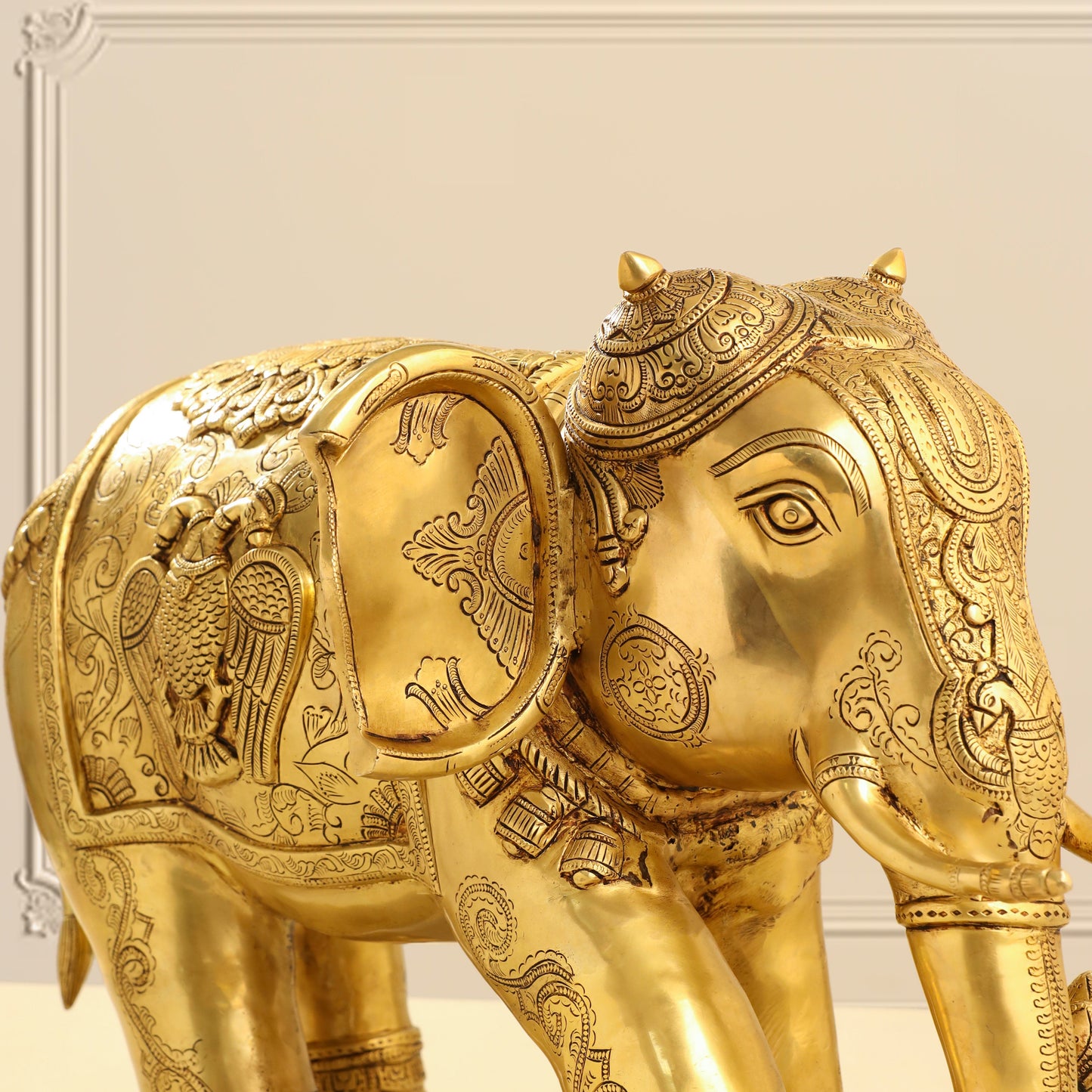 Brass Elephant Royal Statue (15 Inch)