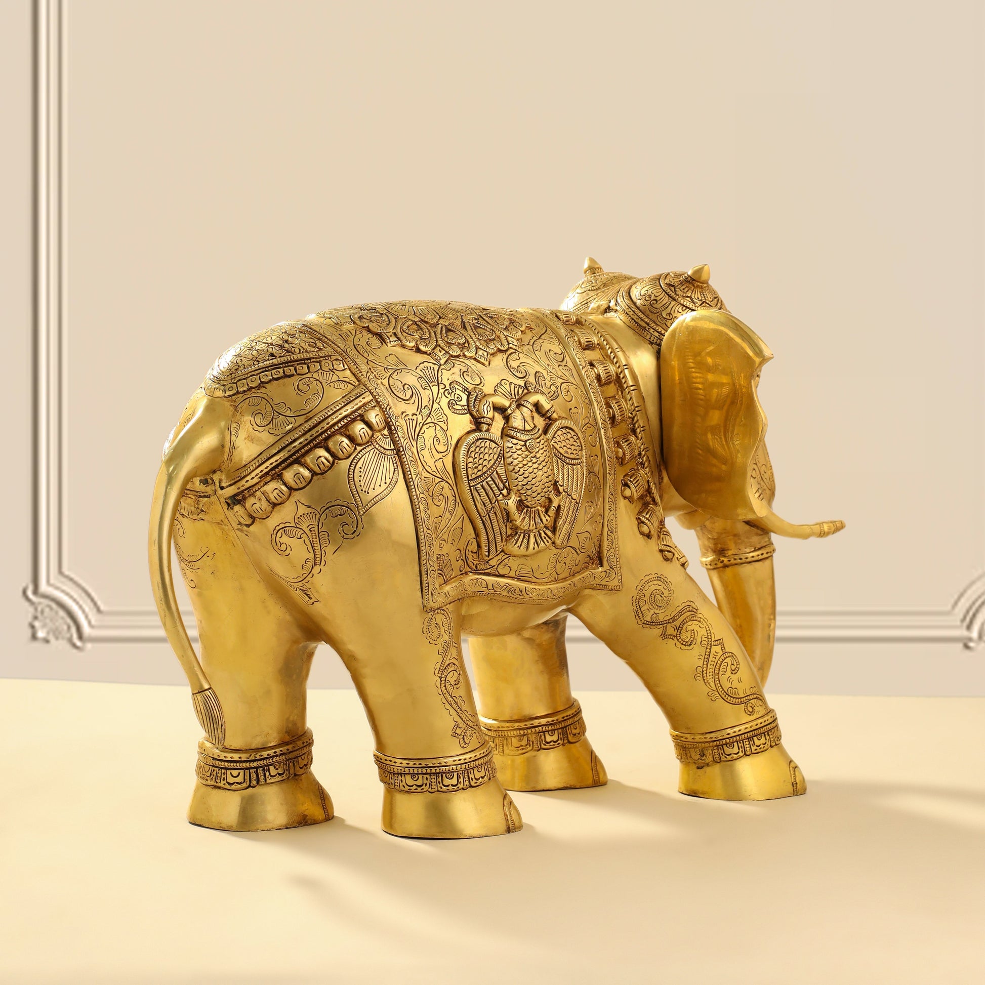 Brass Elephant Royal Statue (15 Inch)