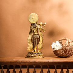 Brass Krishna Idol (13 Inch)
