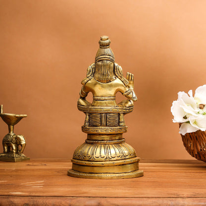 Brass Lord Ayyappa/Ayyappan Idol (8 Inch)