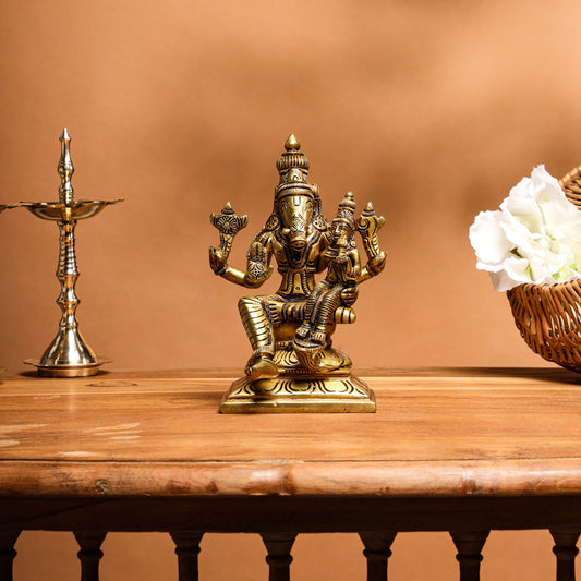 Brass Superfine Varaha Lakshmi Idol (6 Inch)