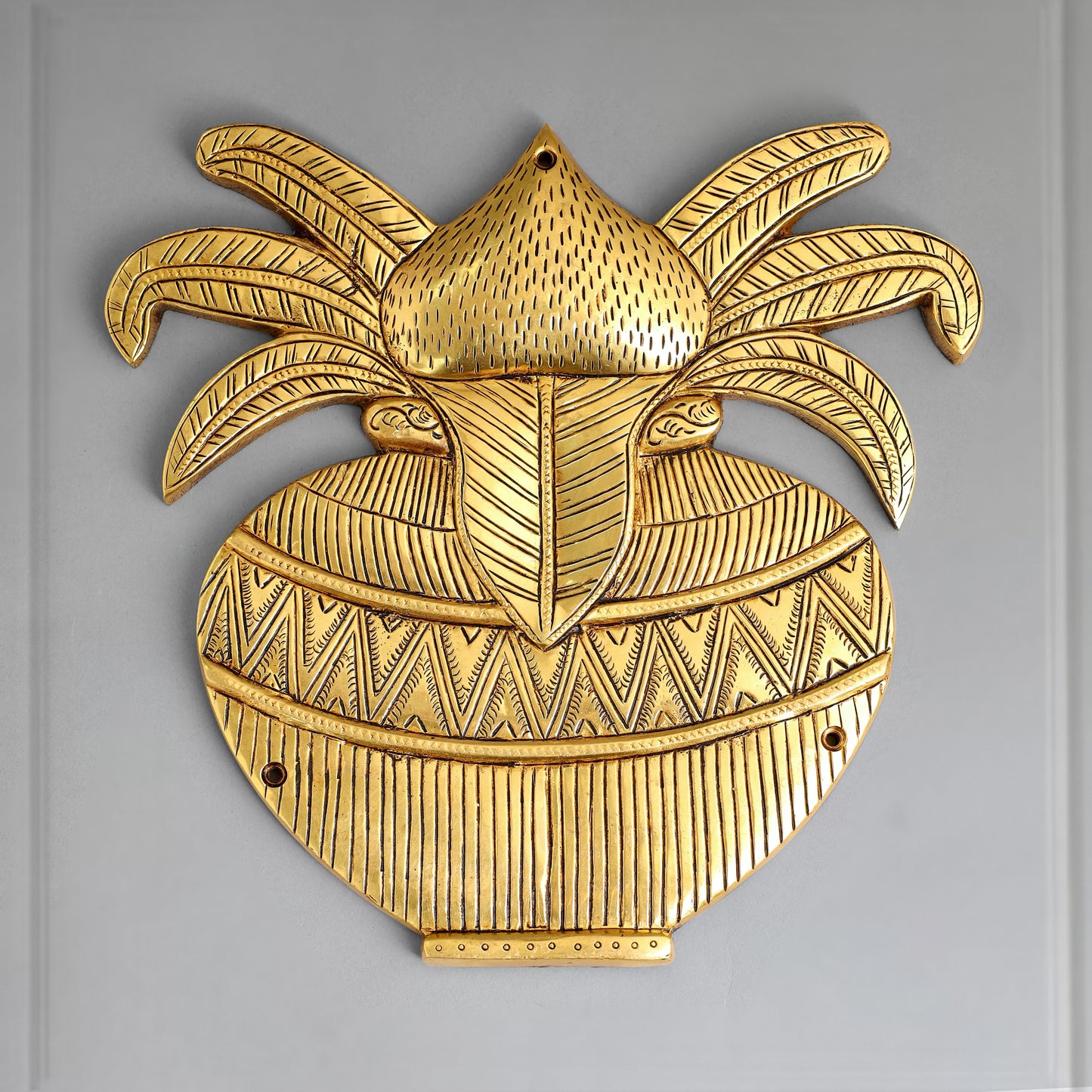 Brass Mangal Kalash Wall Hanging (9.5 Inch)