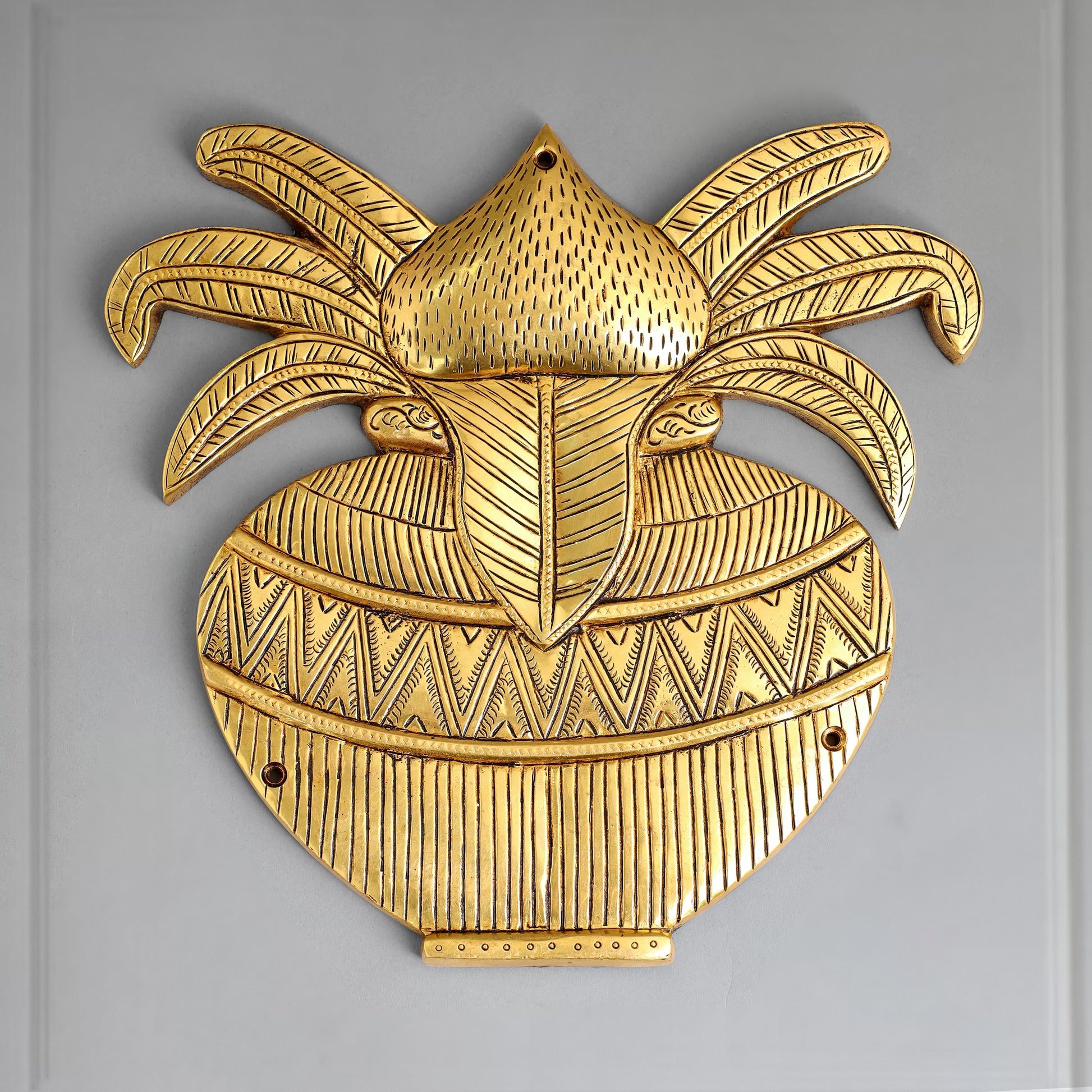 Brass Mangal Kalash Wall Hanging (9.5 Inch)