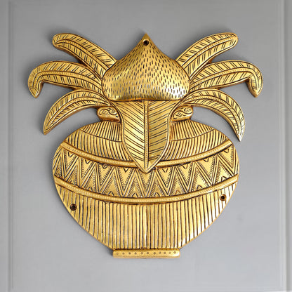 Brass Mangal Kalash Wall Hanging (9.5 Inch)
