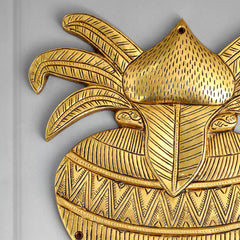 Brass Mangal Kalash Wall Hanging (9.5 Inch)