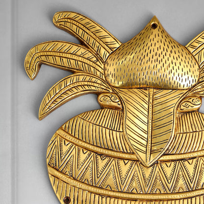 Brass Mangal Kalash Wall Hanging (9.5 Inch)