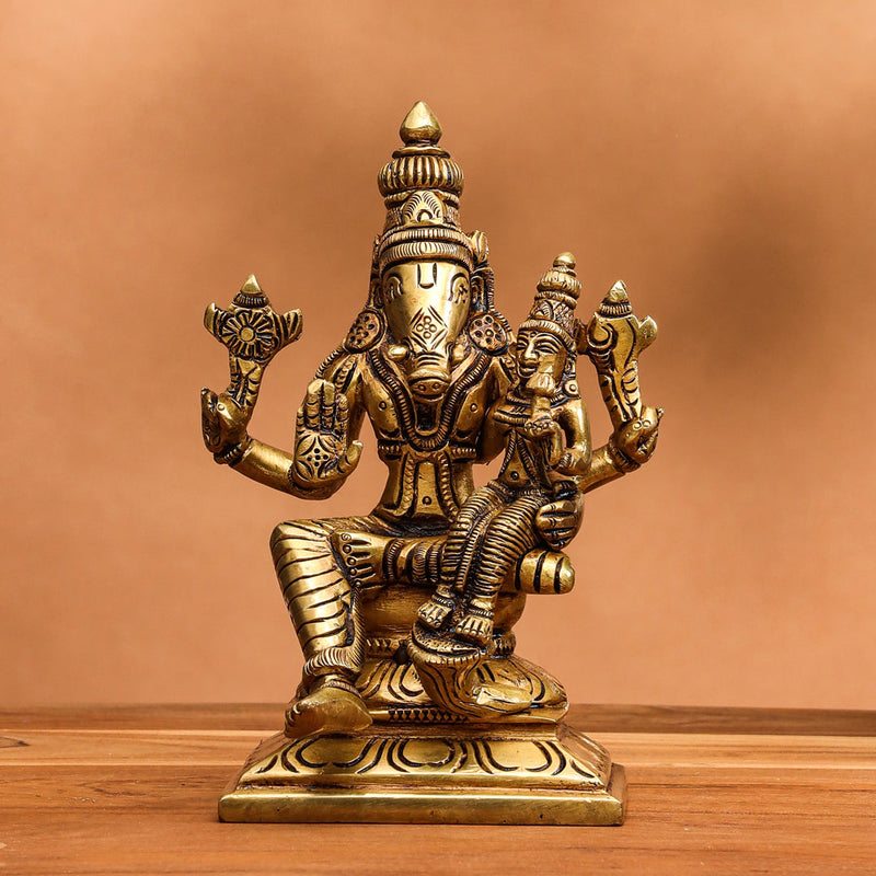 Brass Superfine Varaha Lakshmi Idol (6 Inch)