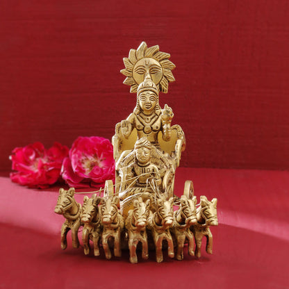 Brass Surya Rath Idol (5 Inch)