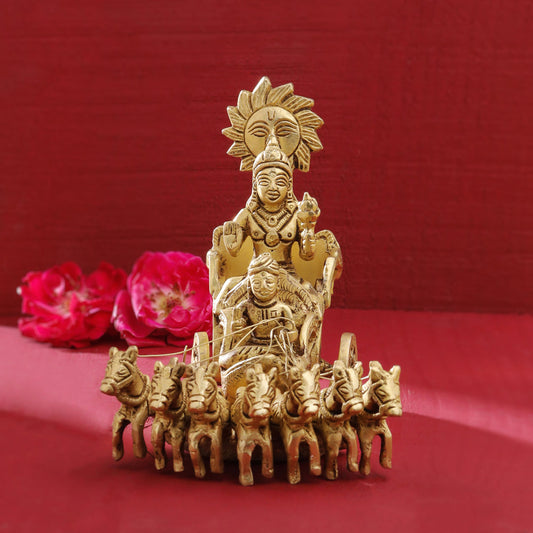 Brass Surya Rath Idol (5 Inch)