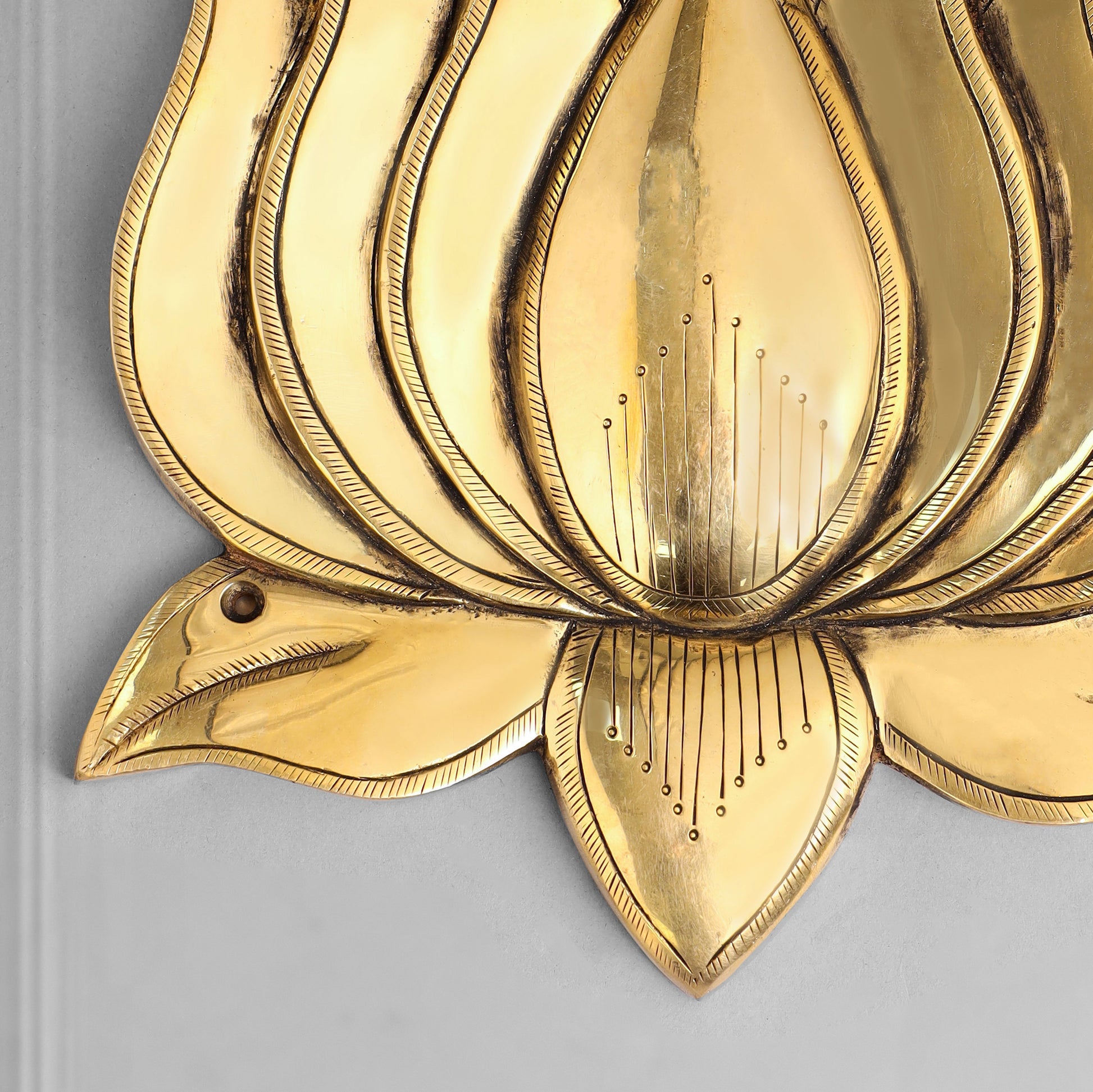 Brass Hanging Lotus Flower (8 Inch)