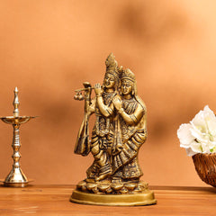 Brass Radha Krishna Idol (8 Inch)
