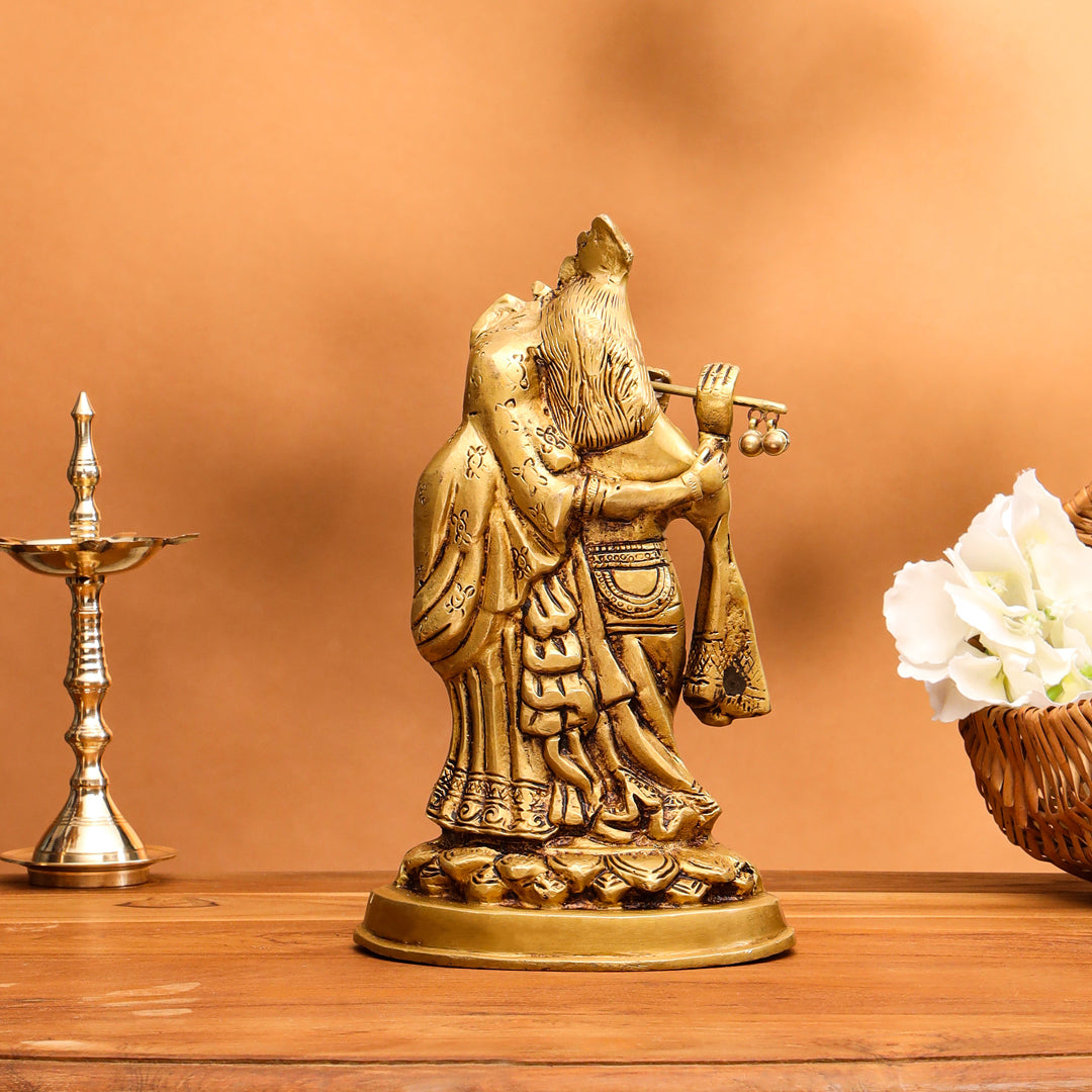 Brass Radha Krishna Idol (8 Inch)
