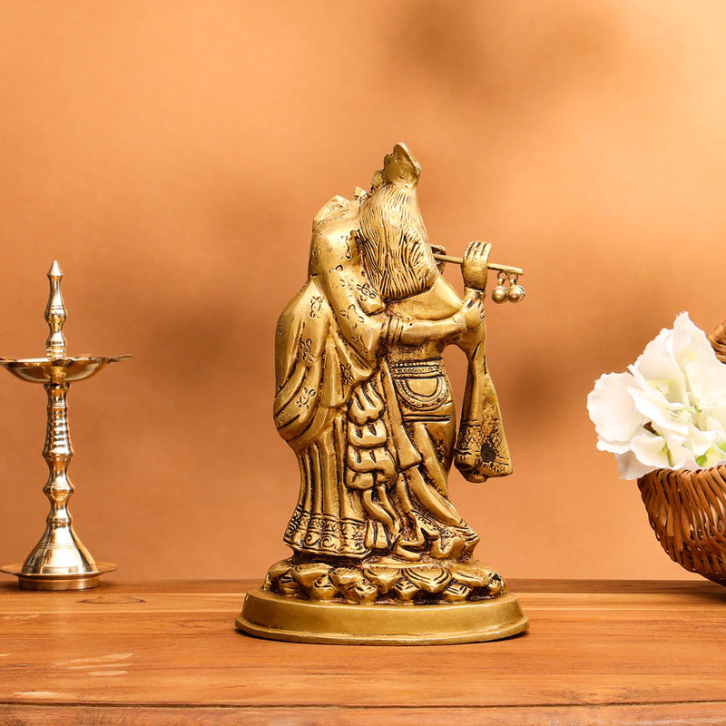Brass Radha Krishna Idol (8 Inch)