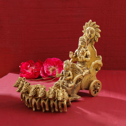 Brass Surya Rath Idol (5 Inch)