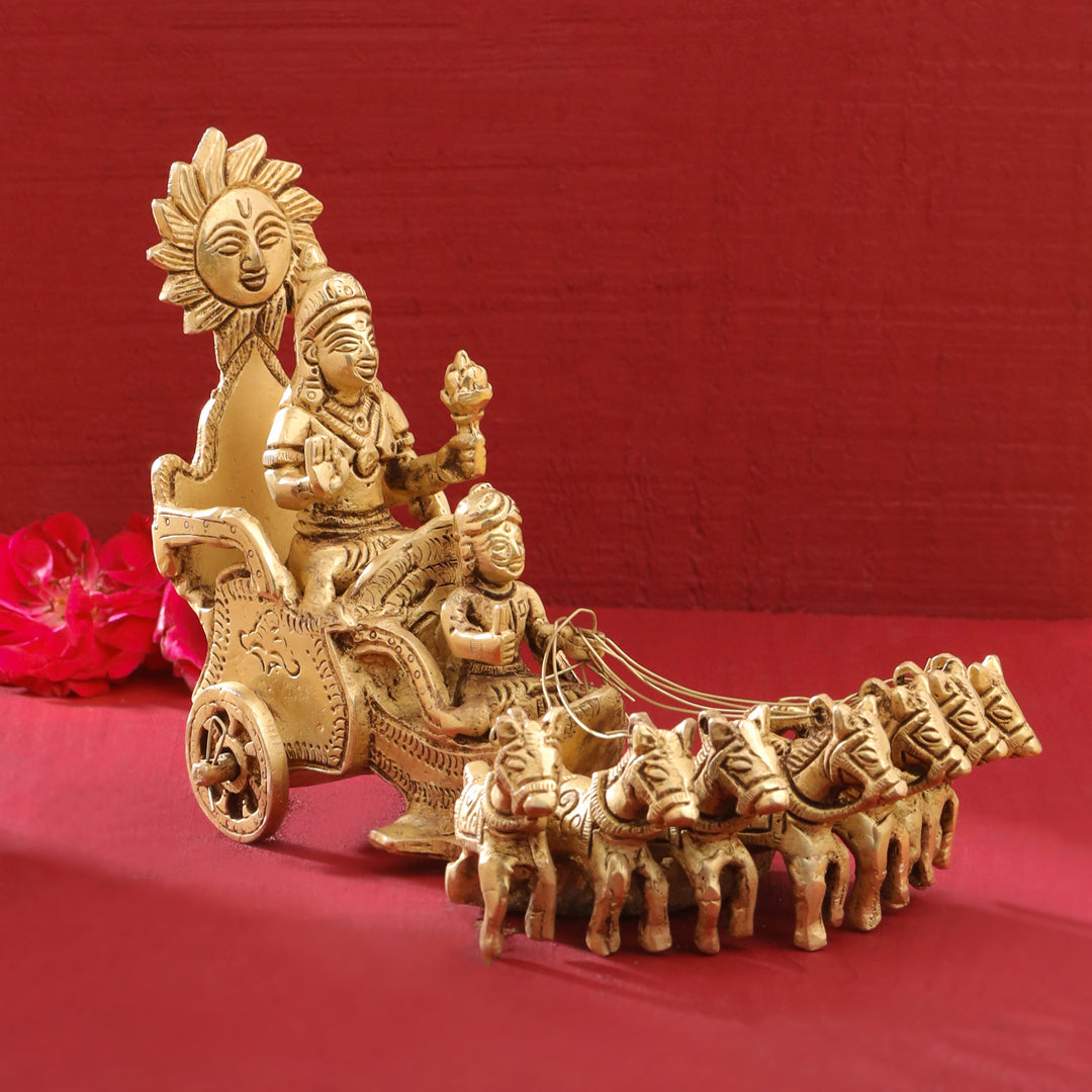 Brass Surya Rath Idol (5 Inch)