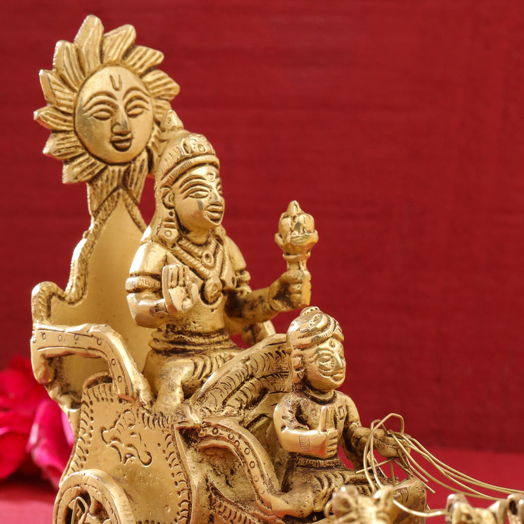 Brass Surya Rath Idol (5 Inch)