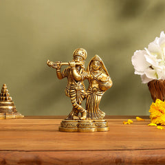 Brass Radha Krishna Idol (4.3 Inch)