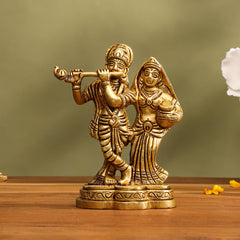 Brass Radha Krishna Idol (4.3 Inch)