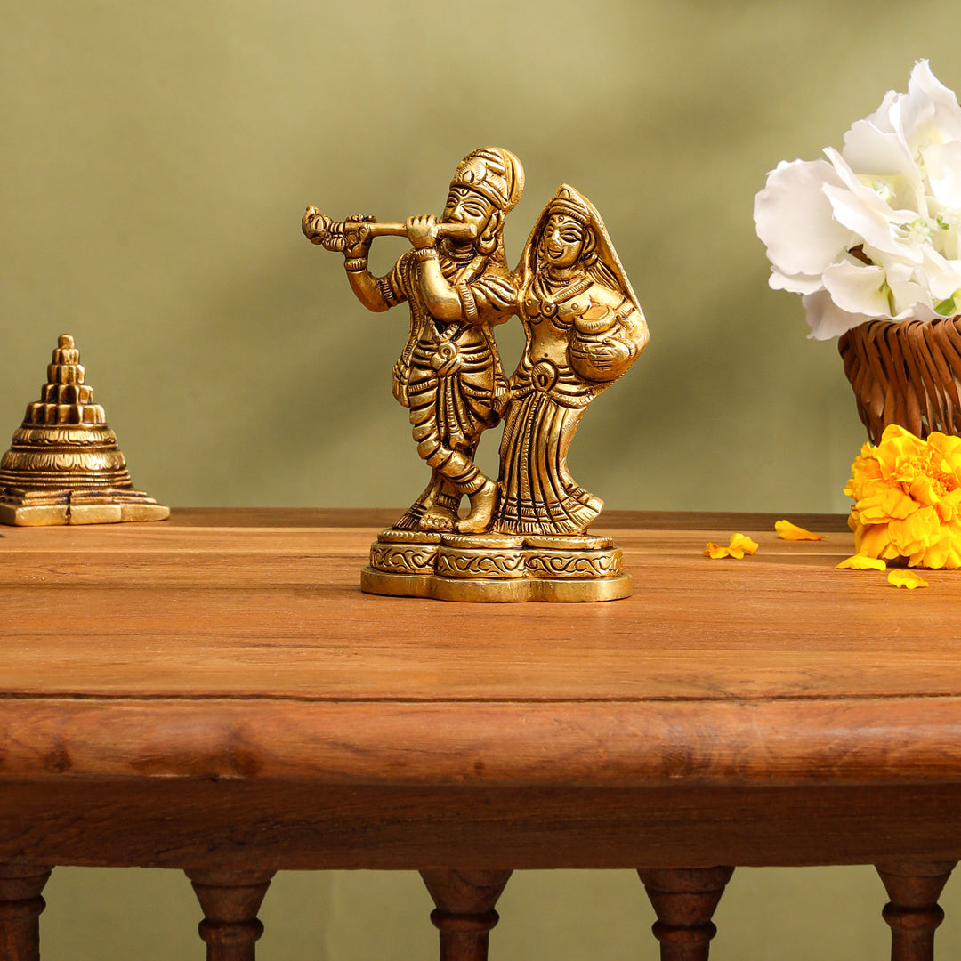 Brass Radha Krishna Idol (4.3 Inch)